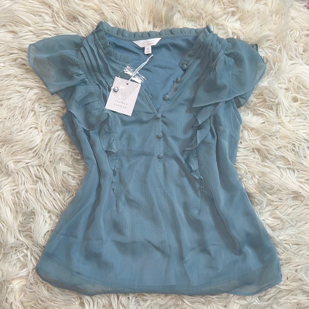 Teal Button Blouse